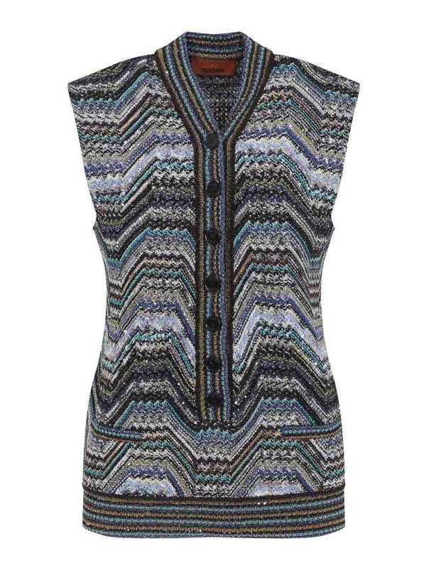 MISSONI: Chalecos  - Chaleco - Azul