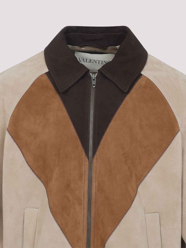 The Best Shops VALENTINO GARAVANI: レザージャケット - レザージャケット - ベージュ