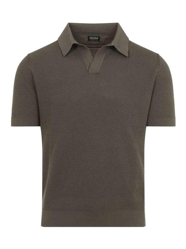 ZEGNA: ポロシャツ - ポロシャツ - ダークベージュ