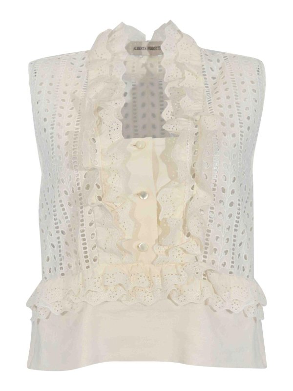ALBERTA FERRETTI: Tops y camisetas sin mangas - Top - Blanco
