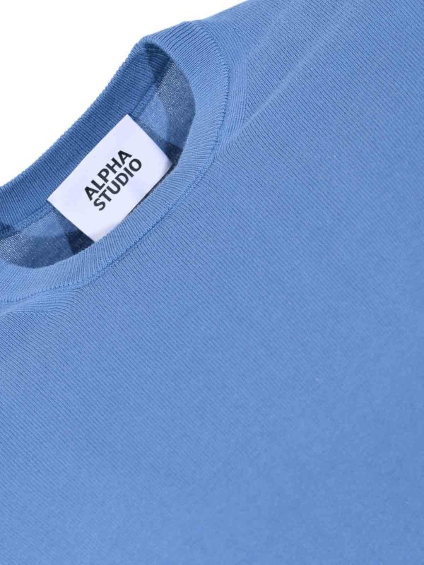The Best Shops ALPHA STUDIO: Suéteres con cuello pico - Suéter Cuello Redondo - Denim