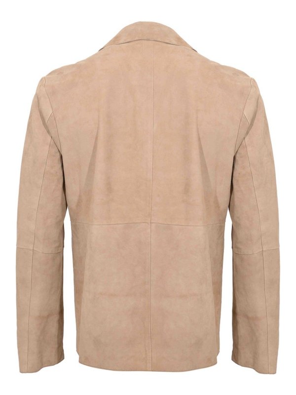 ALPHA STUDIO: leather jacket online - Suede Leather Jacket