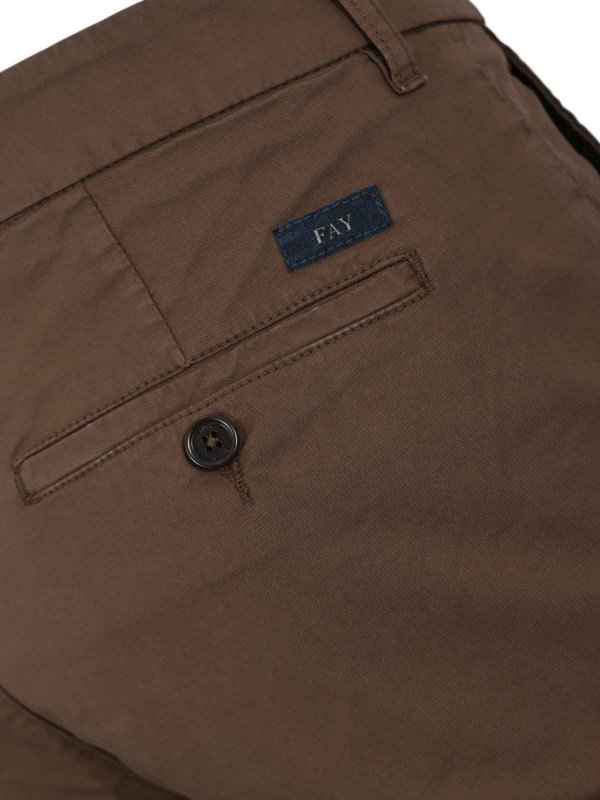 The Best Shops FAY: pantaloni casual - Pantalone Capri Con Risvolto Marrone