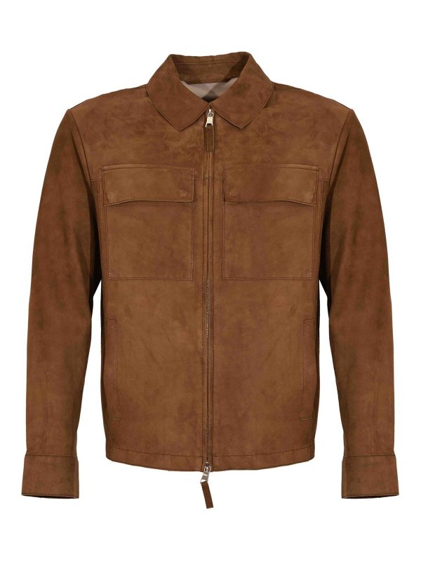 LEATHER AUTHORITY: Lederjacken - Lederjacke - Orange