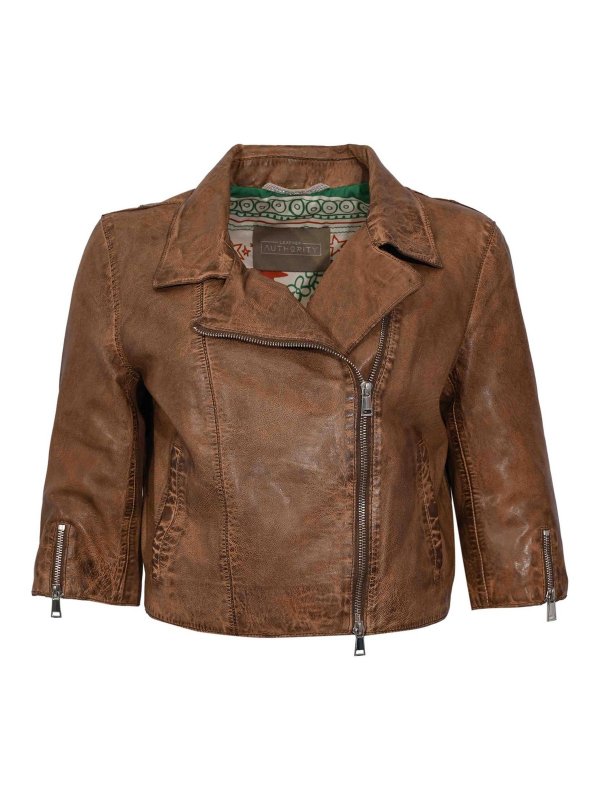 LEATHER AUTHORITY: Lederjacken - Lederjacke - Beige