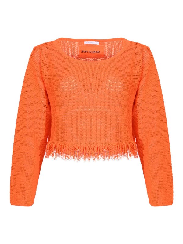 PATRIZIA PEPE: U-Boot-Ausschnitt - U-Boot-Pullover - Orange