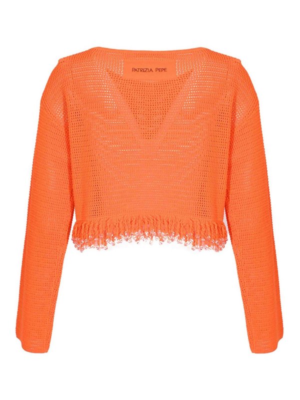 PATRIZIA PEPE: U-Boot-Ausschnitt online - U-Boot-Pullover - Orange