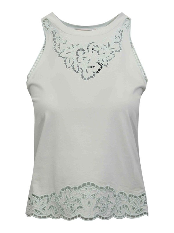 TWINSET: Tops und Tank Tops - Top - Hellblau