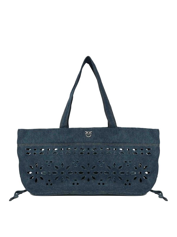 Pinko: Handtaschen - Shopper - Denim