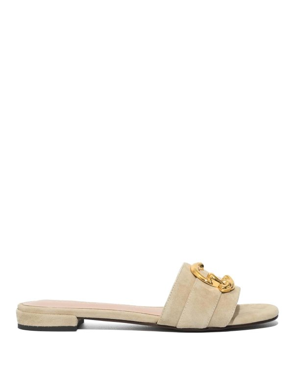 COCCINELLE: sandals - C-Me Suede Sandshell Sandals
