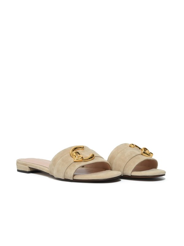 C-Me Suede Sandshell Sandals shop online: COCCINELLE