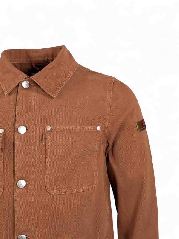 PEUTEREY: knee length coats online - Brown jackets