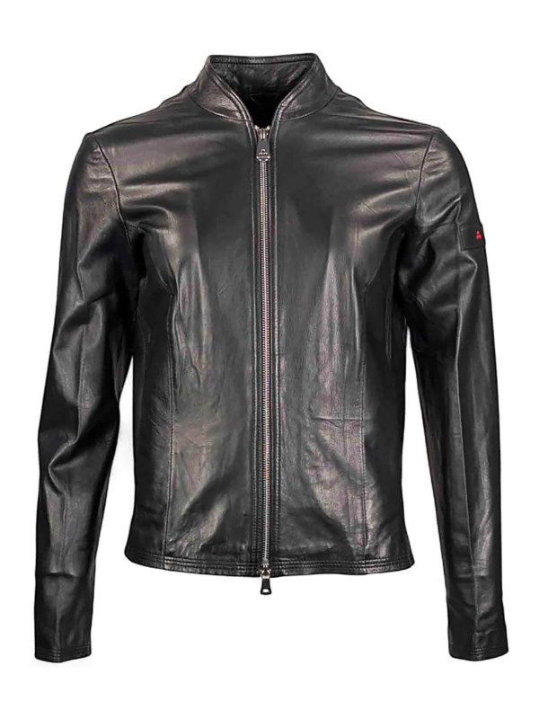 PEUTEREY: leather jacket - Black jackets