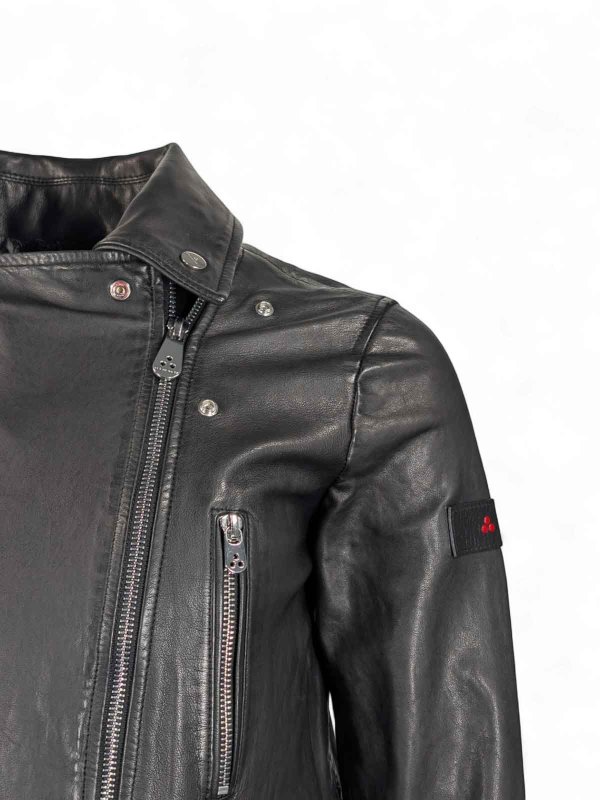 PEUTEREY: leather jacket online - Black jackets