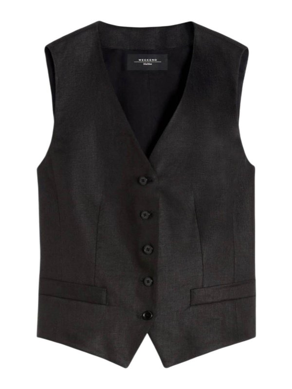 WEEKEND MAX MARA: waistcoats & gilets - Black jackets