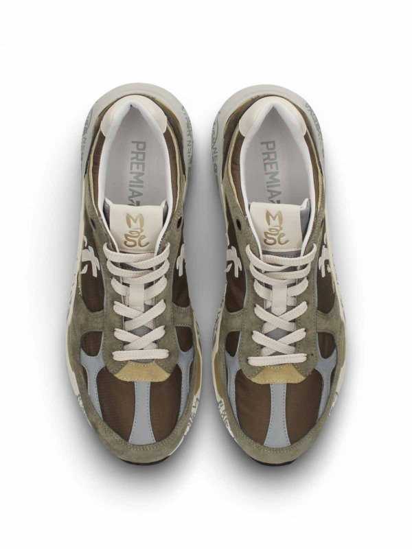 The Best Shops PREMIATA: Green+Brown Sneakers