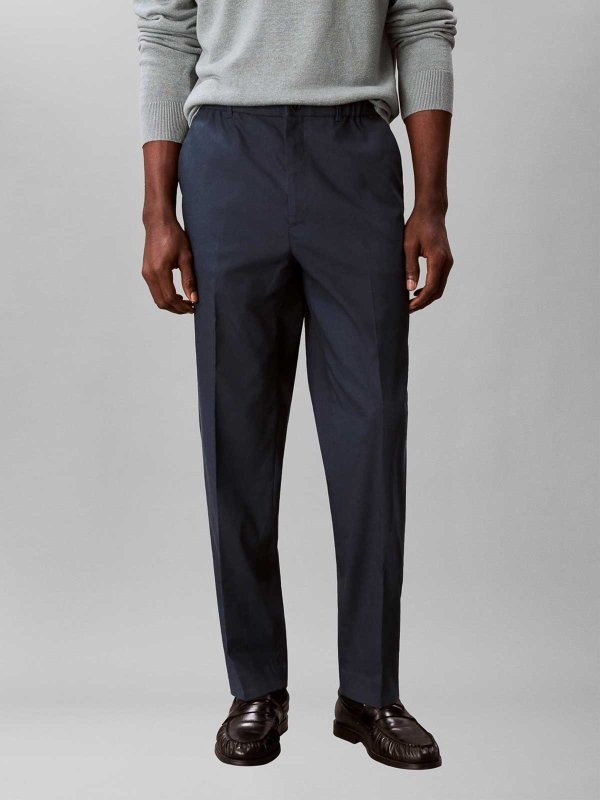 CALVIN KLEIN: casual trousers online - Tapered Linen Lyocell Pant