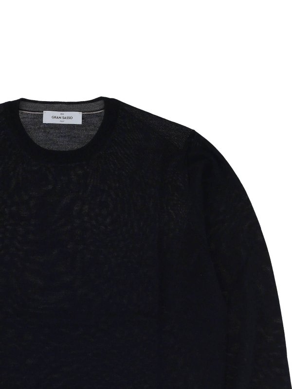 The Best Shops GRAN SASSO: Strickpullover mit Rundhalsausschnitt - Rundhalspullover - Schwarz
