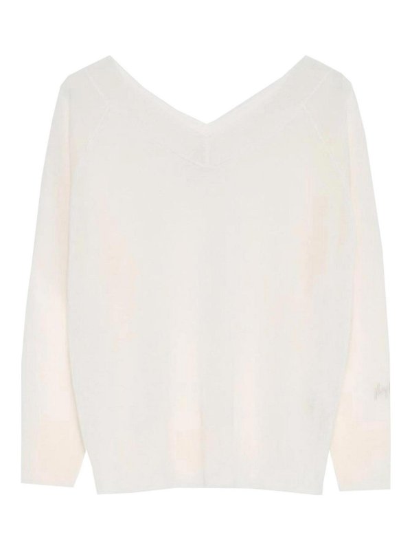 MARELLA: Suéteres con cuello pico - Suéter Cuello Redondo - Blanco