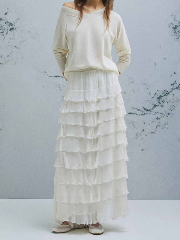 MARELLA: Suéteres con cuello pico online - Suéter Cuello Redondo - Blanco