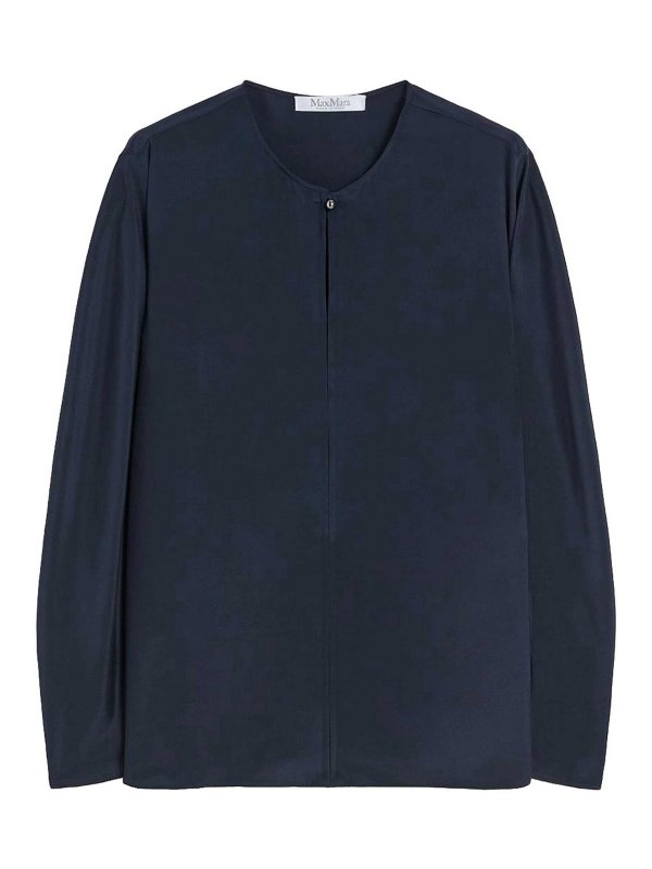 Max Mara: Tops y camisetas sin mangas - Top - Azul