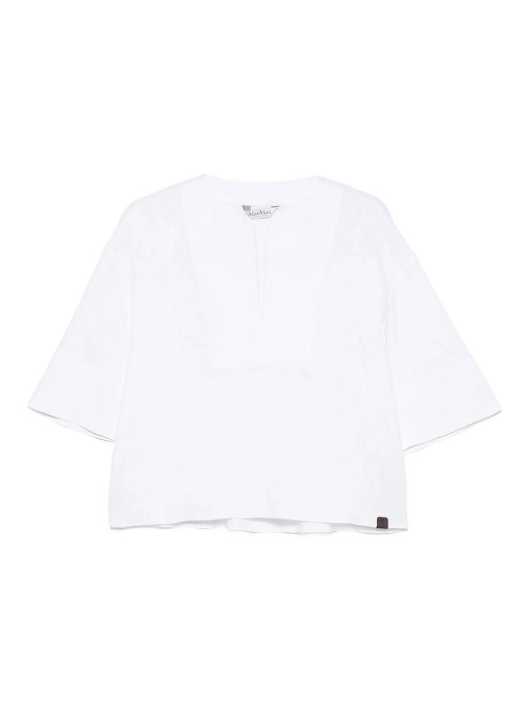 Max Mara: Tops und Tank Tops - Top - Weiß