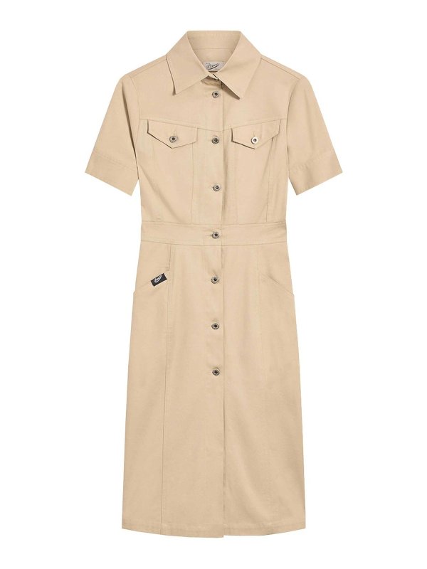 Pence: Knielange Kleider - Knielanges Kleid - Beige