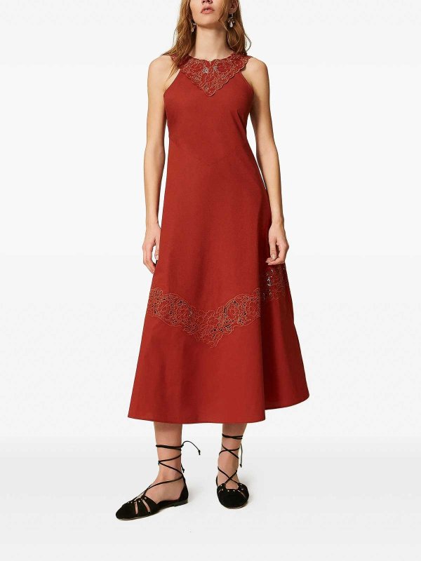 TWINSET: Maxi robe online - Maxi Robe - Marron