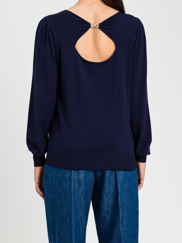 The Best Shops TWINSET: Suéteres con cuello pico - Suéter Cuello Redondo - Azul