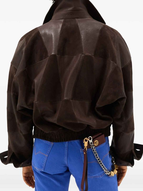 Lederjacke - Beige shop online: VERSACE