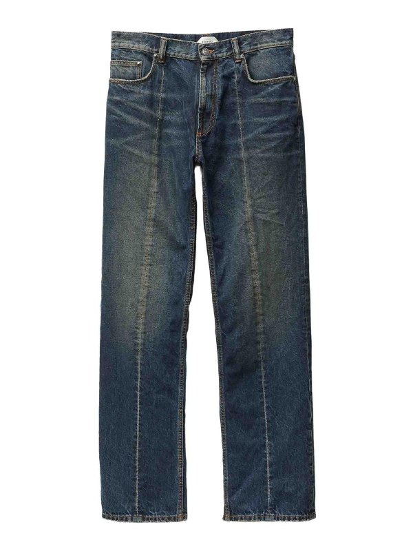 VERSACE: Jeans à jambe droite - Jean Droit - Bleu