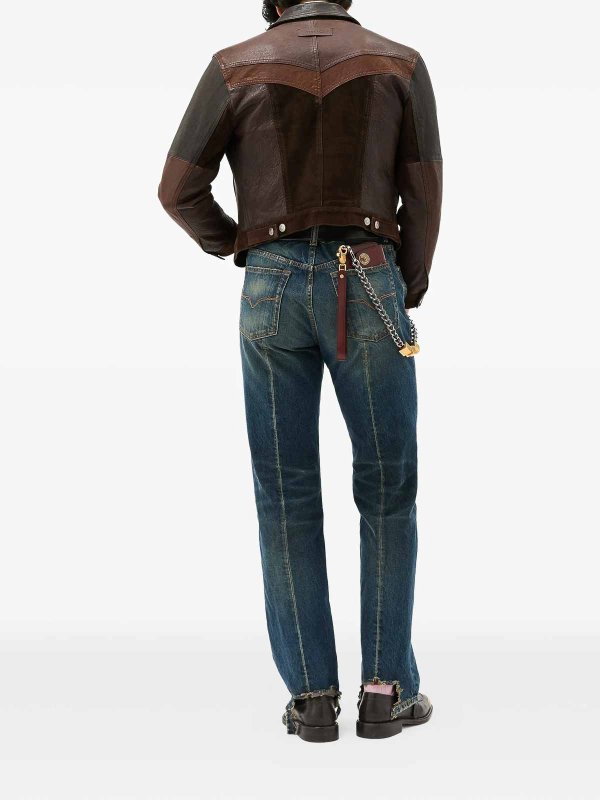 The Best Shops VERSACE: Jeans à jambe droite - Jean Droit - Bleu