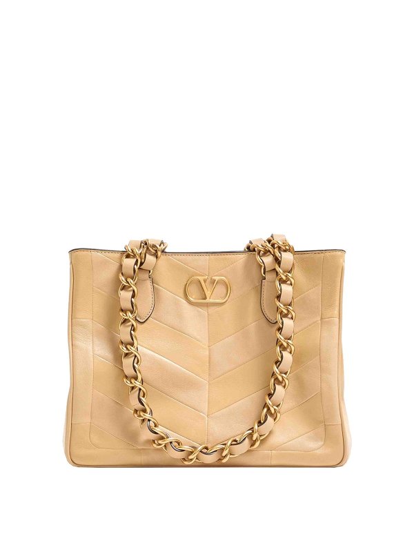 VALENTINO GARAVANI: トートバッグ - トートバッグ - ベージュ