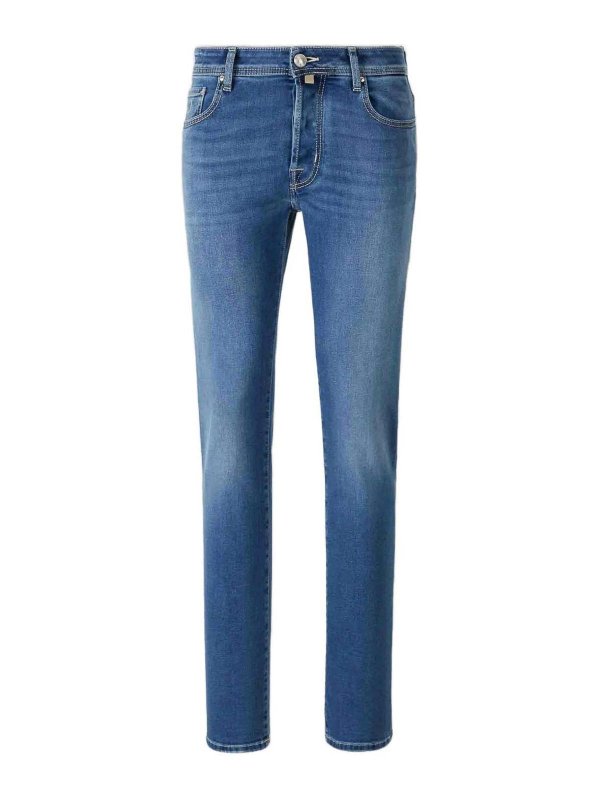 JACOB COHEN: straight leg jeans - Jeans With Logo Application