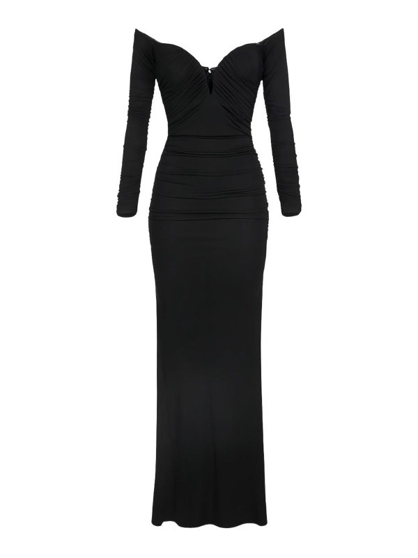 ELISABETTA FRANCHI: Knielange Kleider - Knielanges Kleid - Schwarz