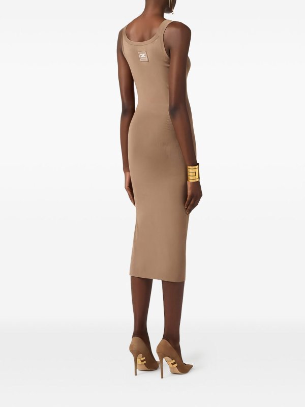 ELISABETTA FRANCHI: ニーレングスドレス online - 膝丈ドレス - ブラウン