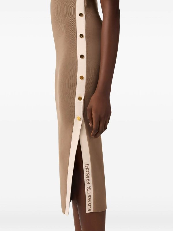 膝丈ドレス - ブラウン shop online: ELISABETTA FRANCHI