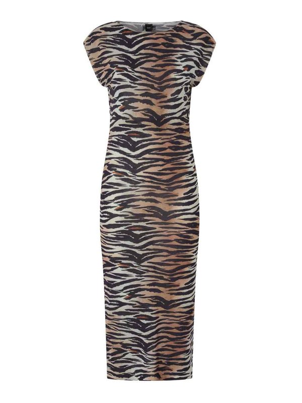 Pinko: Knielange Kleider - Knielanges Kleid - Schwarz