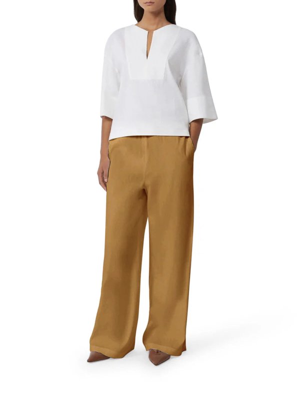 Max Mara: カジュアルトラウザー online - カジュアルパンツ - ダークベージュ