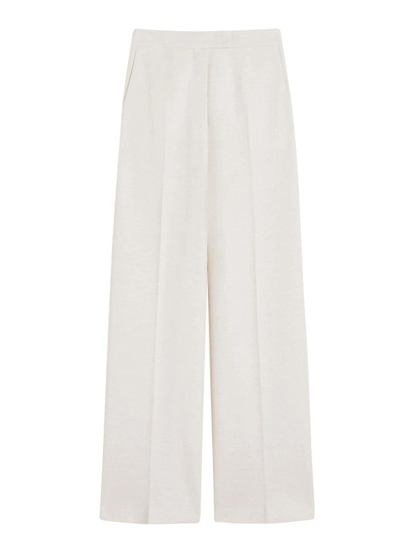 Max Mara: Pantalones casual - Pantalón Casual - Blanco