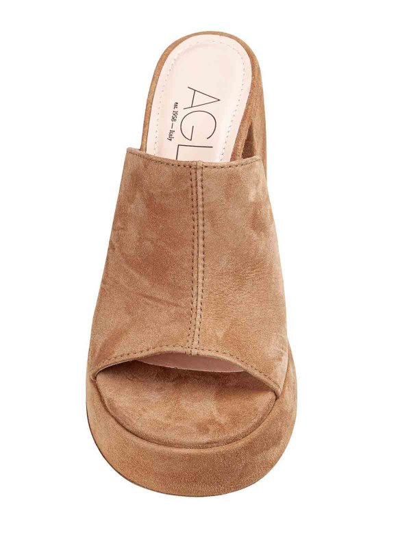 AGL: sandals online - Suede heeled slipper