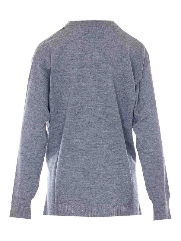 AMI PARIS: Strickpullover mit Rundhalsausschnitt online - Rundhalspullover - Grau