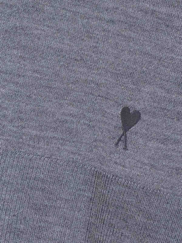The Best Shops AMI PARIS: Strickpullover mit Rundhalsausschnitt - Rundhalspullover - Grau