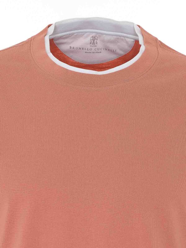Tシャツ - オレンジ shop online: BRUNELLO CUCINELLI