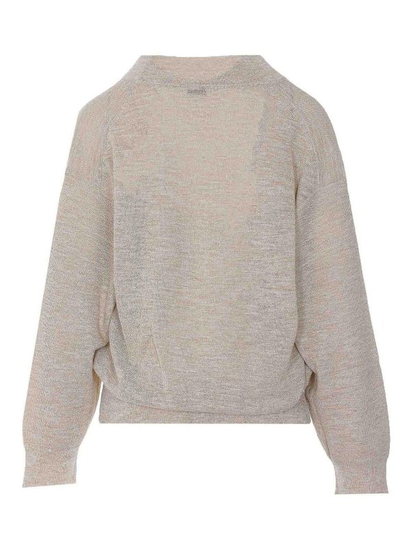 BRUNELLO CUCINELLI: Strickpullover mit Rundhalsausschnitt online - Rundhalspullover - Beige