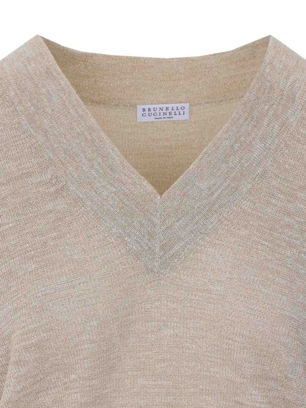 Rundhalspullover - Beige shop online: BRUNELLO CUCINELLI