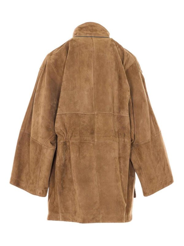 BRUNELLO CUCINELLI: Lederjacken online - Lederjacke - Braun