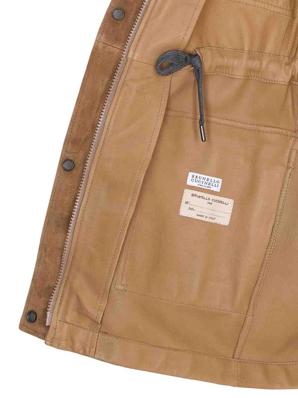 Lederjacke - Braun shop online: BRUNELLO CUCINELLI