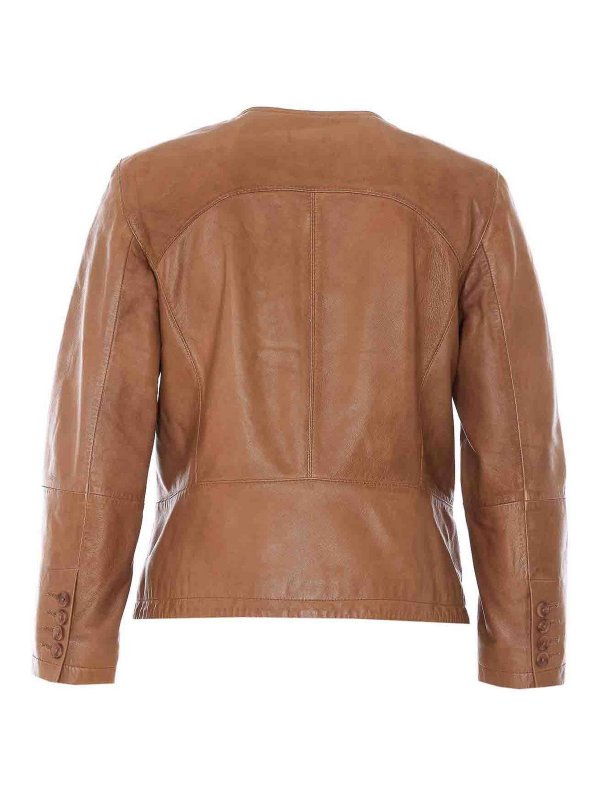 Bully: Vestes en cuir online - Blouson En Cuir - Marron