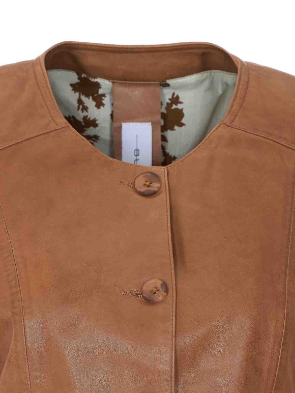 Blouson En Cuir - Marron shop online: Bully